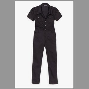 Nasty Gal Black Denim Jumpsuit Utility Suit
